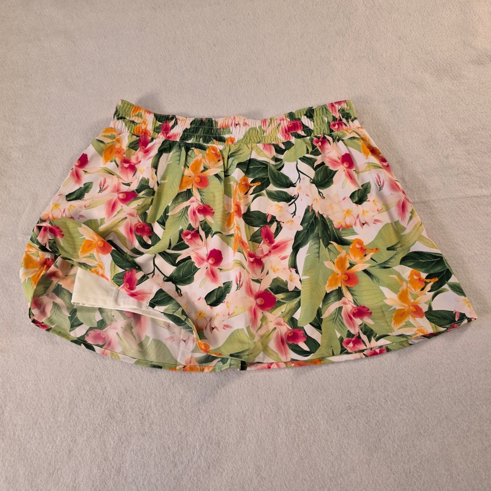 Tommy Bahama Everyday Active Tropical Floral Skort Large Green Pink White Orchid